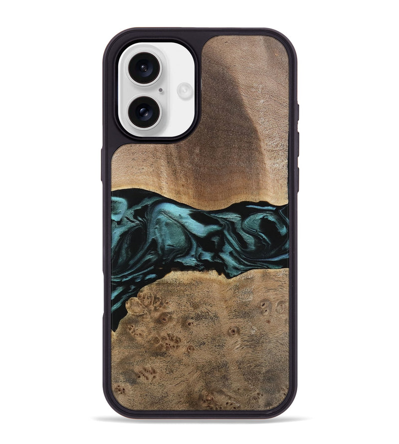 iPhone 16 Plus Wood Phone Case - Fiona (Green, 742028)