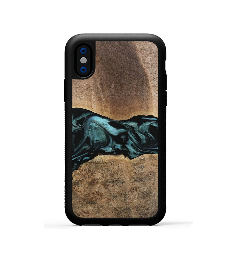 iPhone Xs Wood Phone Case - Fiona (Green, 742028)