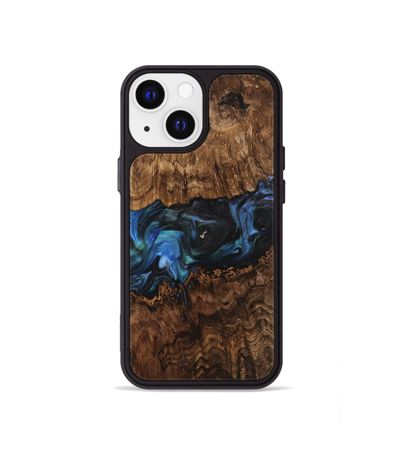 iPhone 13 mini Wood Phone Case - Cass (Blue, 742030)