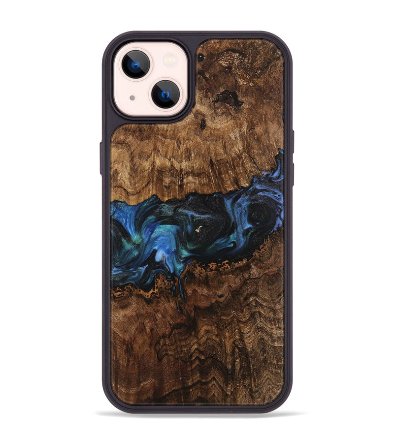 iPhone 14 Plus Wood Phone Case - Cass (Blue, 742030)