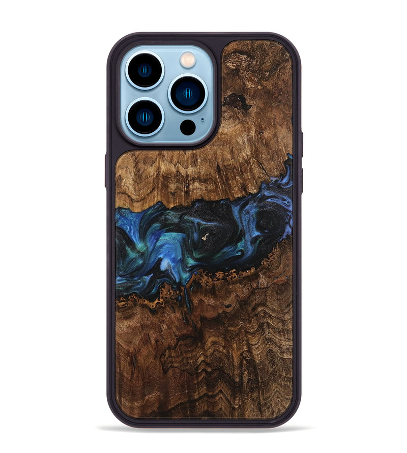 iPhone 14 Pro Max Wood Phone Case - Cass (Blue, 742030)