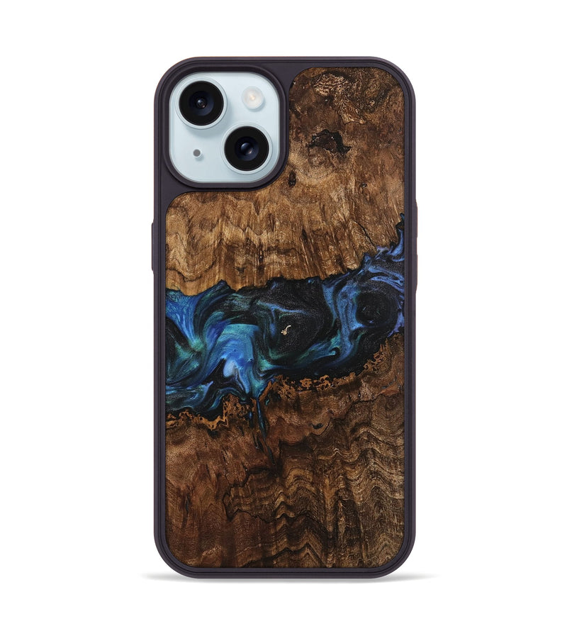 iPhone 15 Wood Phone Case - Cass (Blue, 742030)