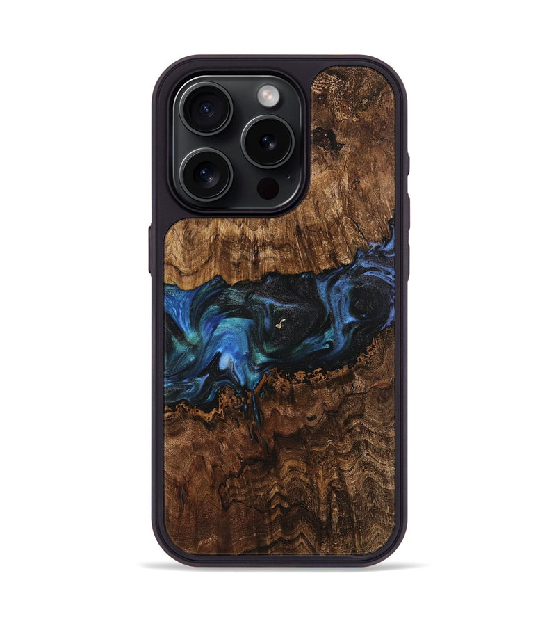 iPhone 15 Pro Wood Phone Case - Cass (Blue, 742030)