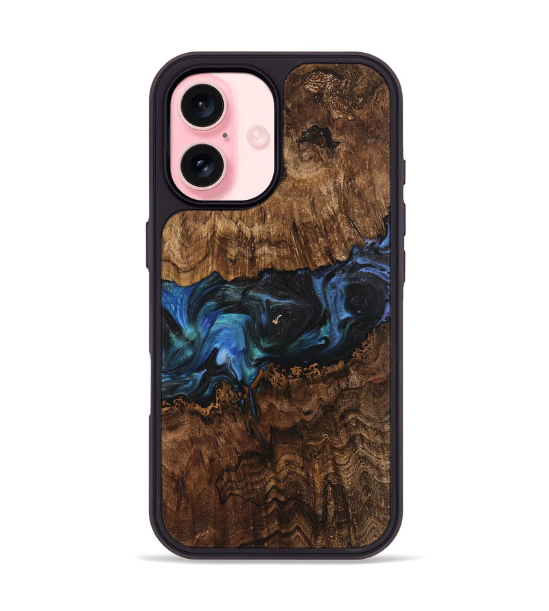 iPhone 16 Wood Phone Case - Cass (Blue, 742030)