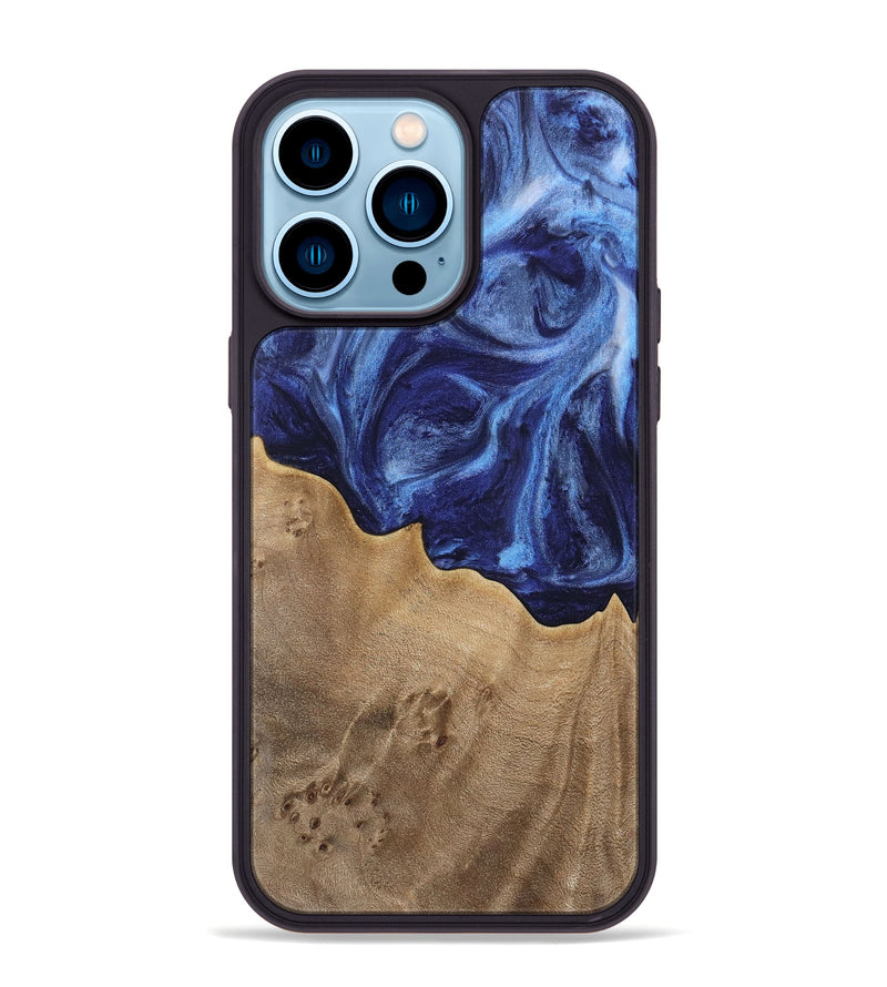 iPhone 14 Pro Max Wood Phone Case - Vitoria (Blue, 742033)