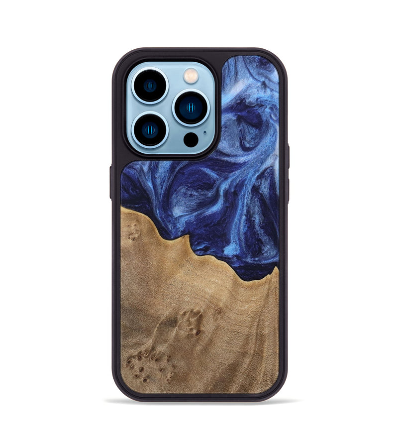 iPhone 14 Pro Wood Phone Case - Vitoria (Blue, 742033)