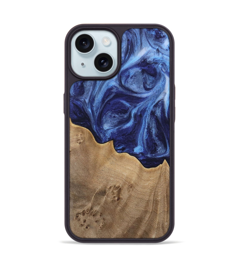 iPhone 15 Wood Phone Case - Vitoria (Blue, 742033)