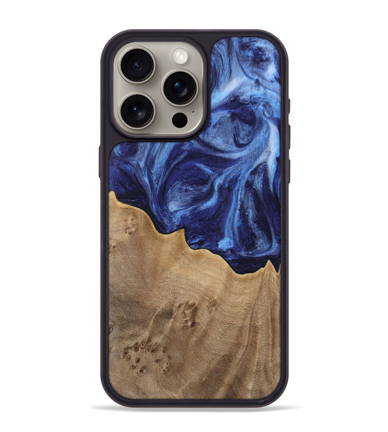 iPhone 15 Pro Max Wood Phone Case - Vitoria (Blue, 742033)