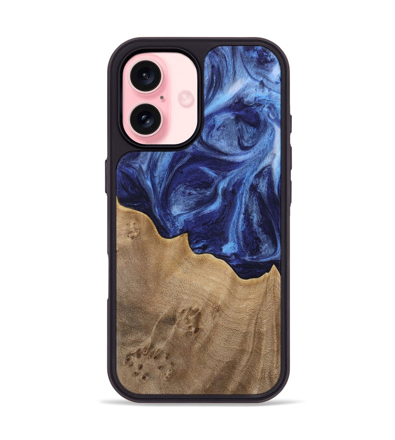 iPhone 16 Wood Phone Case - Vitoria (Blue, 742033)