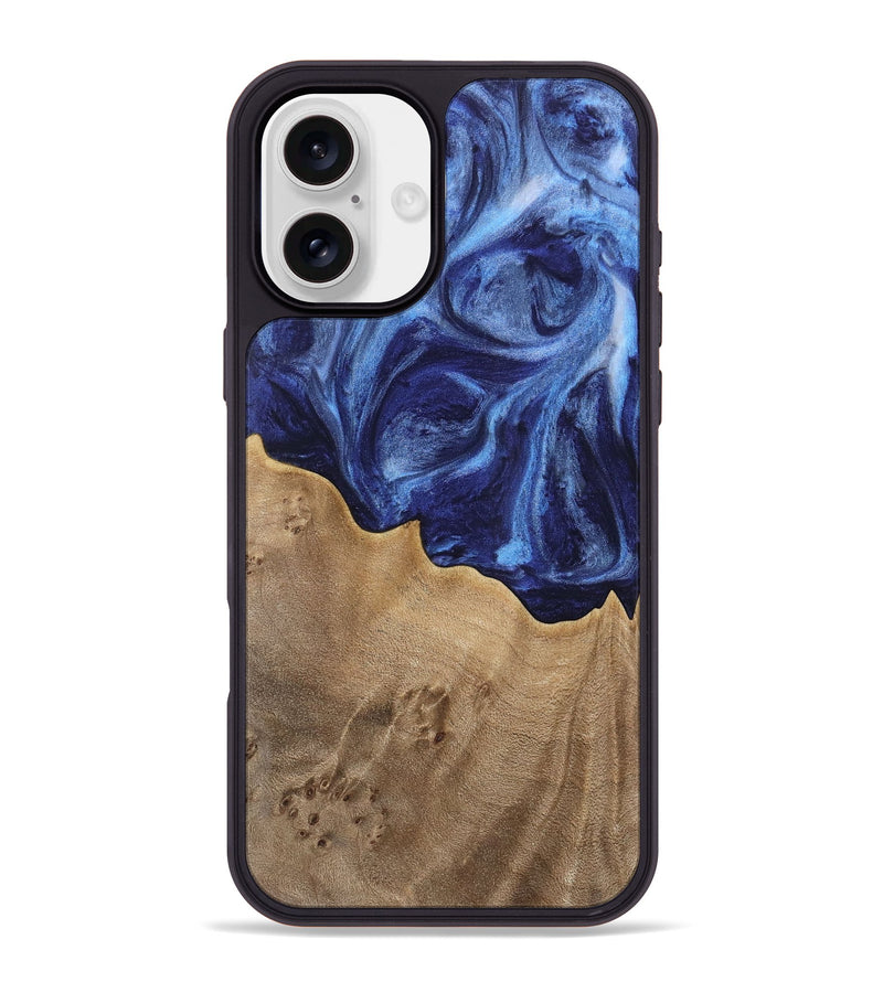 iPhone 16 Plus Wood Phone Case - Vitoria (Blue, 742033)