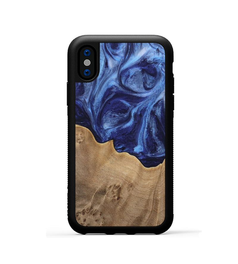 iPhone Xs Wood Phone Case - Vitoria (Blue, 742033)