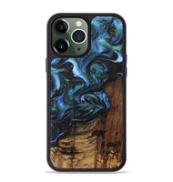 iPhone 13 Pro Max Wood Phone Case - Saleh (Blue, 742049)