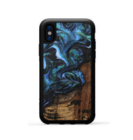 iPhone Xs Wood Phone Case - Saleh (Blue, 742049)