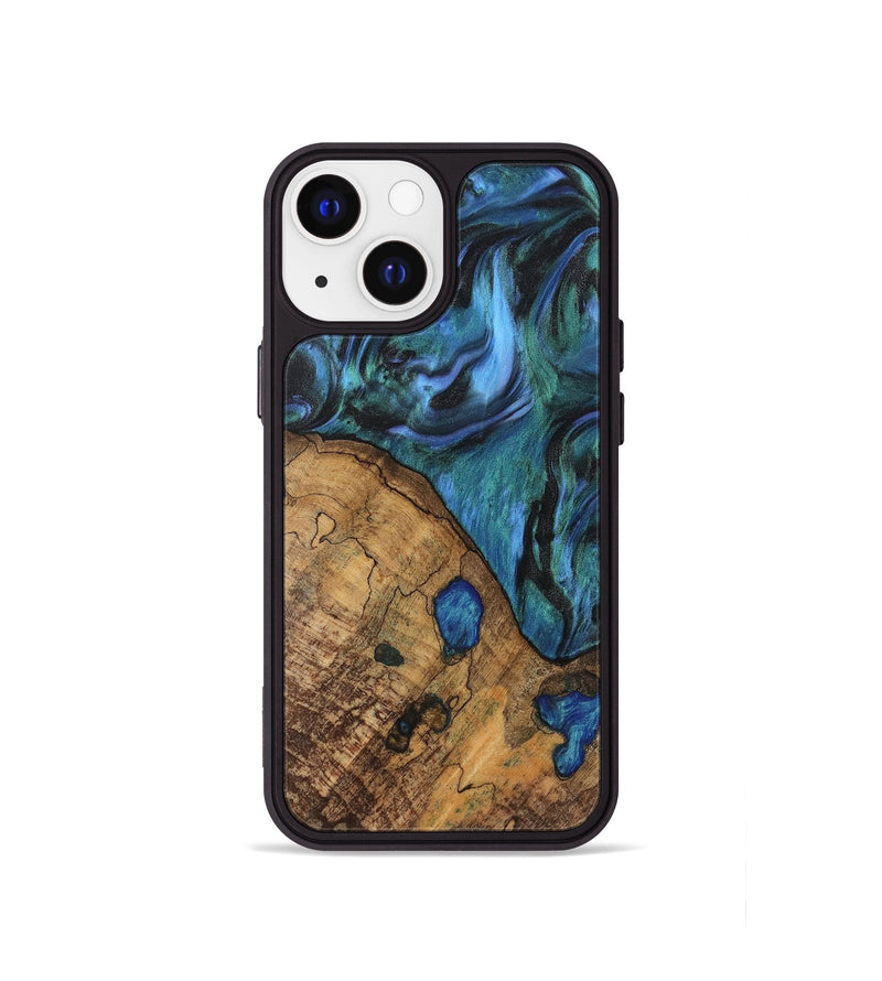 iPhone 13 mini Wood Phone Case - Oralee (Blue, 742050)