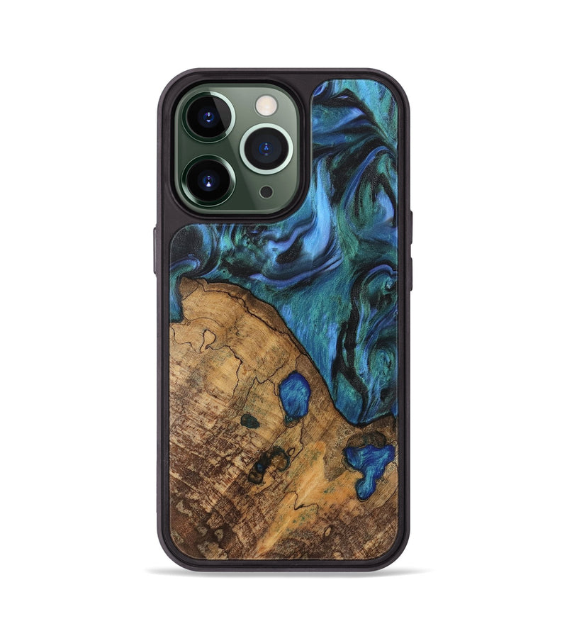 iPhone 13 Pro Wood Phone Case - Oralee (Blue, 742050)