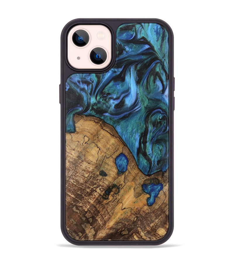 iPhone 14 Plus Wood Phone Case - Oralee (Blue, 742050)