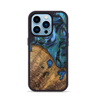 iPhone 14 Pro Wood Phone Case - Oralee (Blue, 742050)