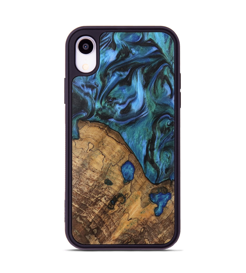 iPhone Xr Wood Phone Case - Oralee (Blue, 742050)