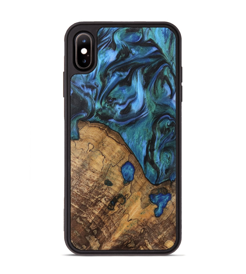 iPhone Xs Max Wood Phone Case - Oralee (Blue, 742050)