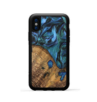 iPhone Xs Wood Phone Case - Oralee (Blue, 742050)