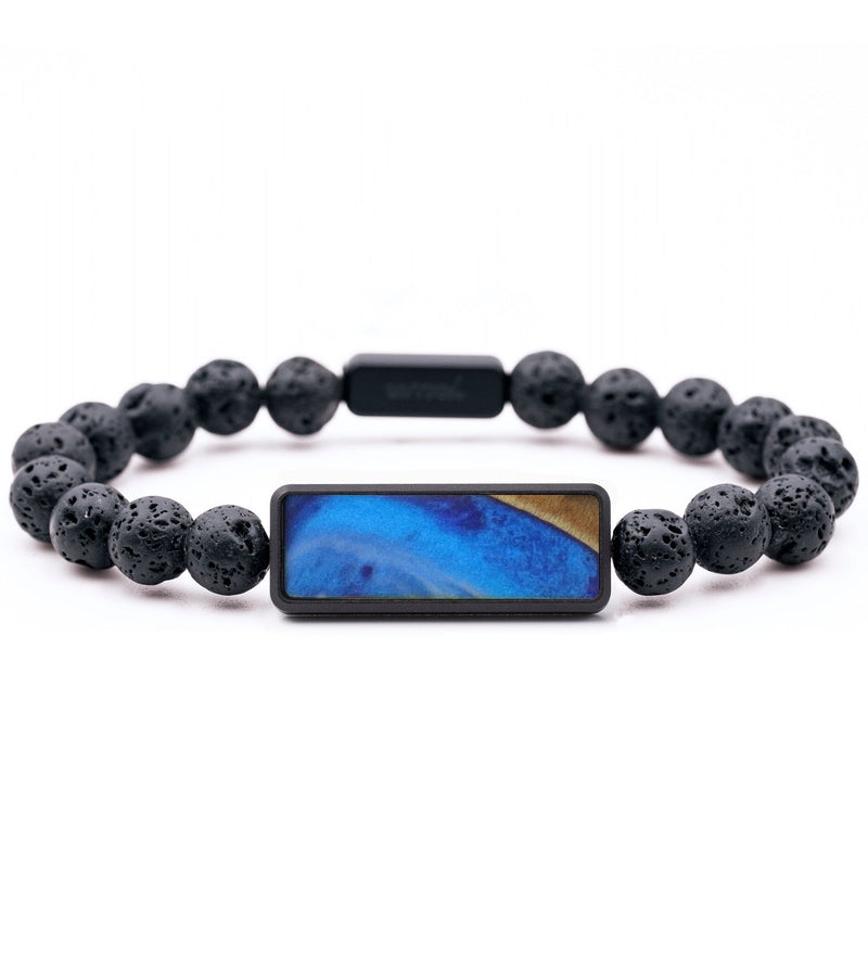 Lava Bead Wood Bracelet - Piper (Blue, 742145)