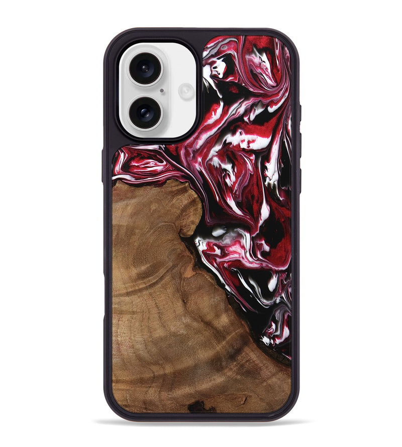 iPhone 16 Plus Wood Phone Case - Maryann (Red, 742183)