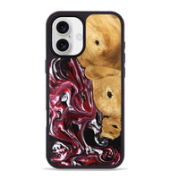 iPhone 16 Plus Wood Phone Case - Maryse (Red, 742184)