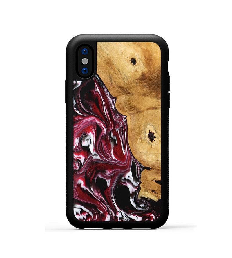 iPhone Xs Wood Phone Case - Maryse (Red, 742184)