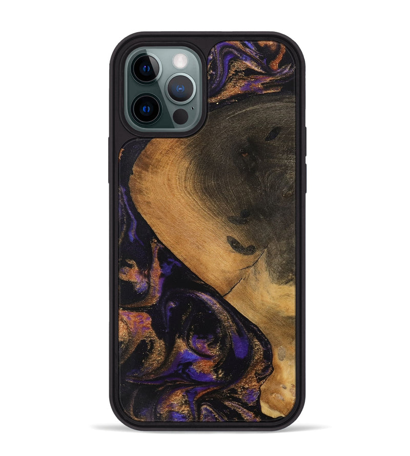 iPhone 12 Pro Max Wood Phone Case - Shelvia (Purple, 742205)