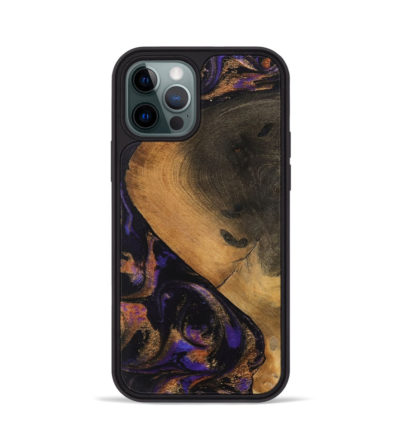 iPhone 12 Pro Wood Phone Case - Shelvia (Purple, 742205)