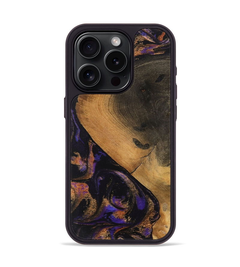 iPhone 15 Pro Wood Phone Case - Shelvia (Purple, 742205)