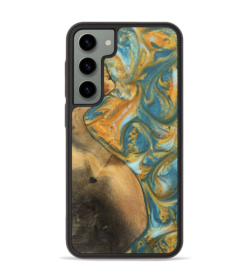 Galaxy S23 Plus Wood Phone Case - Alzina (Teal & Gold, 742206)