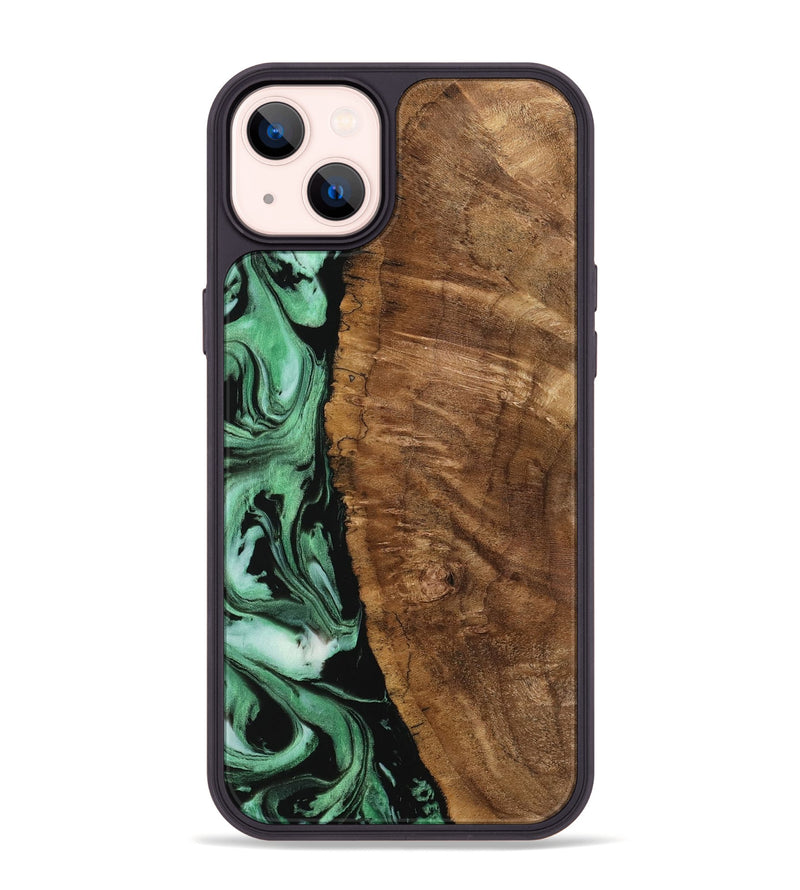 iPhone 14 Plus Wood Phone Case - Namon (Green, 742216)