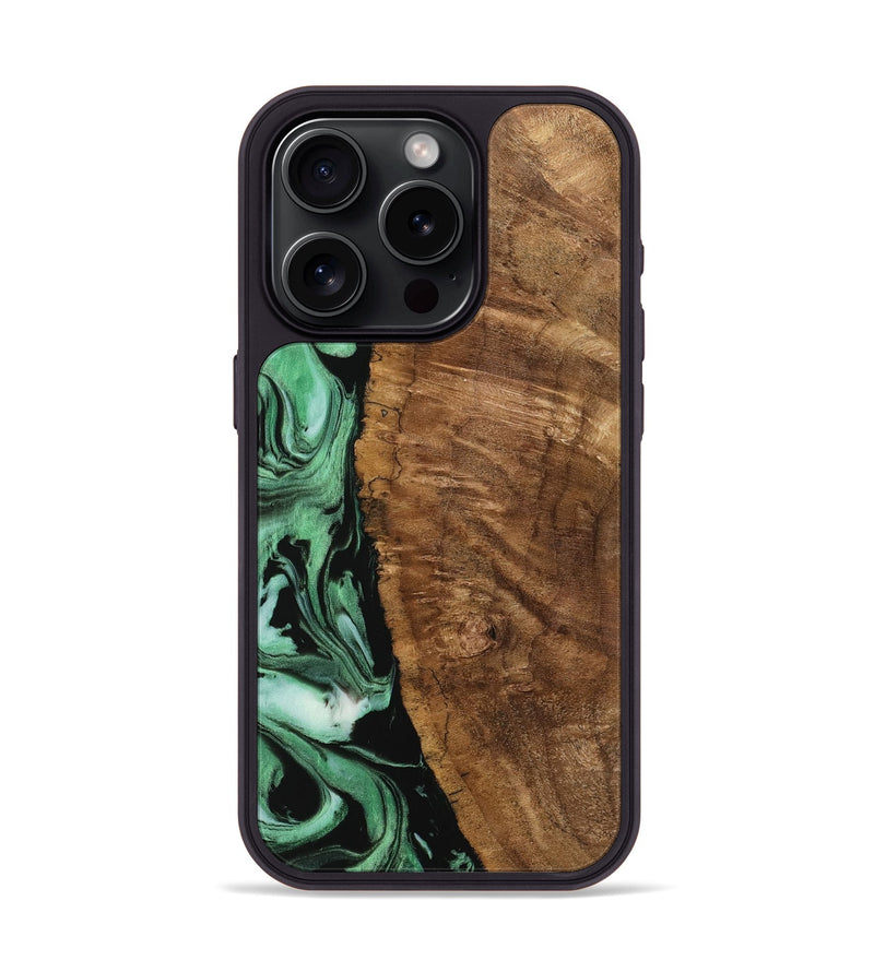 iPhone 15 Pro Wood Phone Case - Namon (Green, 742216)