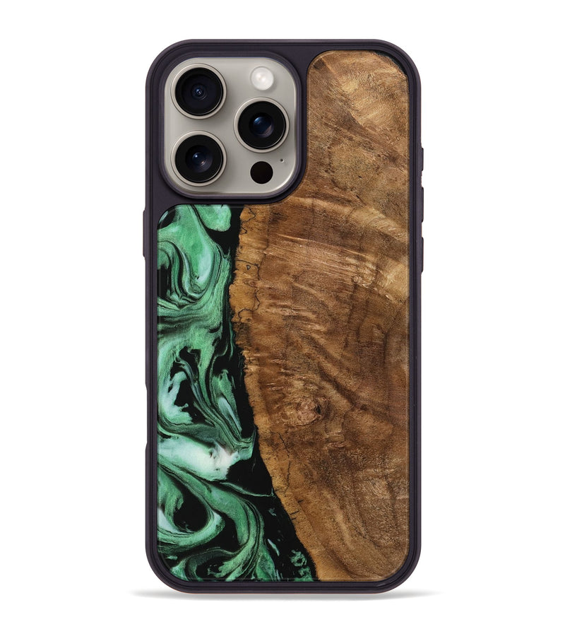 iPhone 16 Pro Max Wood Phone Case - Namon (Green, 742216)