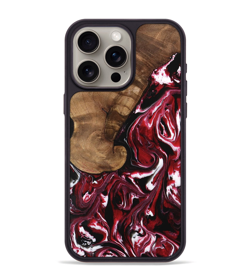 iPhone 15 Pro Max Wood Phone Case - Lissa (Red, 742219)