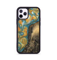 iPhone 11 Pro Wood Phone Case - Dorreen (Teal & Gold, 742221)