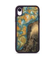 iPhone Xr Wood Phone Case - Dorreen (Teal & Gold, 742221)