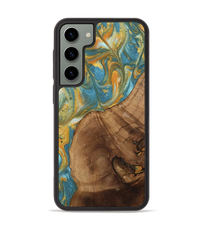 Galaxy S23 Plus Wood Phone Case - Merb (Teal & Gold, 742229)