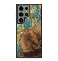 Galaxy S23 Ultra Wood Phone Case - Merb (Teal & Gold, 742229)