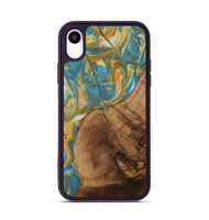 iPhone Xr Wood Phone Case - Merb (Teal & Gold, 742229)