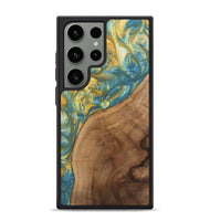 Galaxy S24 Ultra Wood Phone Case - Charla (Teal & Gold, 742240)