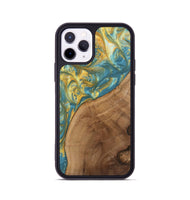 iPhone 11 Pro Wood Phone Case - Charla (Teal & Gold, 742240)