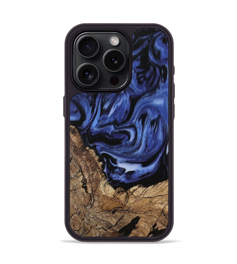 iPhone 15 Pro Wood Phone Case - Rudolph (Blue, 742243)