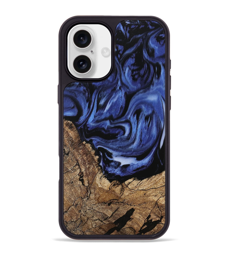 iPhone 16 Plus Wood Phone Case - Rudolph (Blue, 742243)