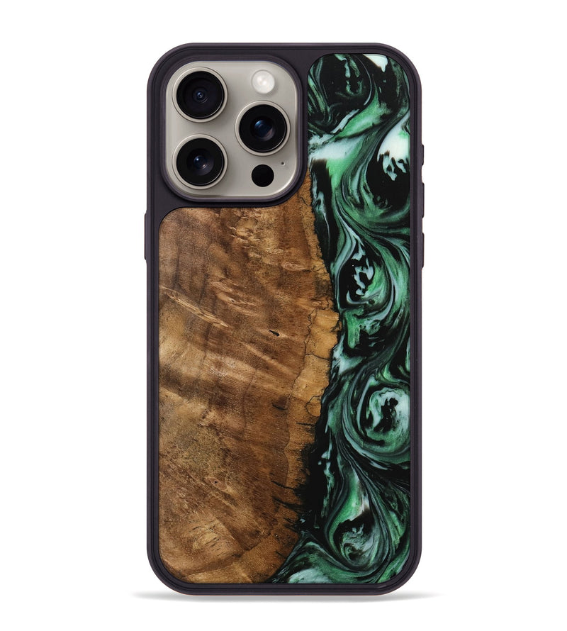 iPhone 15 Pro Max Wood Phone Case - Perrin (Green, 742244)