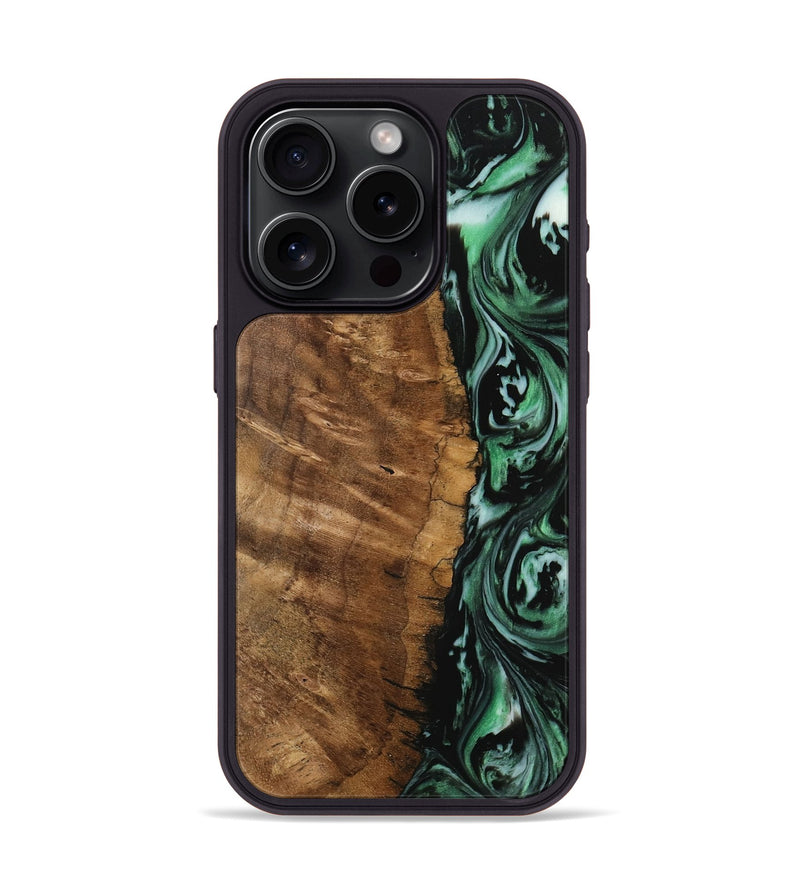 iPhone 15 Pro Wood Phone Case - Perrin (Green, 742244)