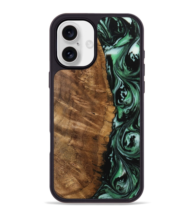 iPhone 16 Plus Wood Phone Case - Perrin (Green, 742244)