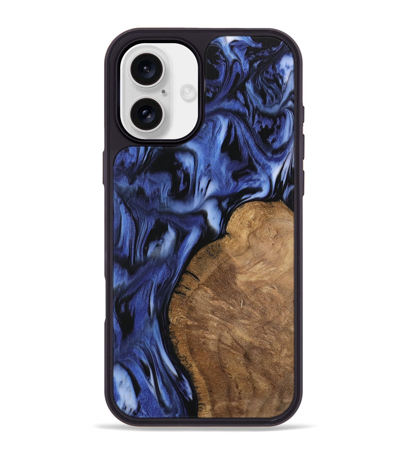 iPhone 16 Plus Wood Phone Case - Cassidy (Blue, 742245)