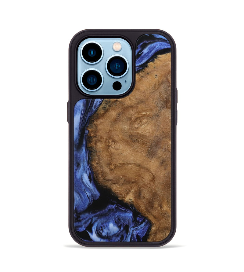 iPhone 14 Pro Wood Phone Case - Raina (Blue, 742247)